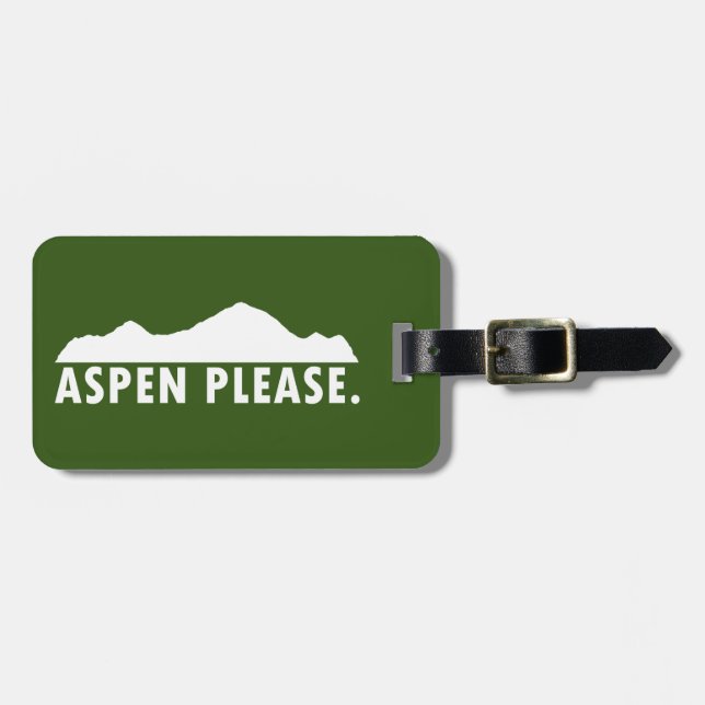 Aspen Please Luggage Tag (Front Horizontal)