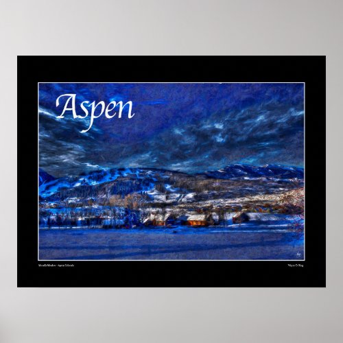 Aspen Poster _ Moonlit Meadow