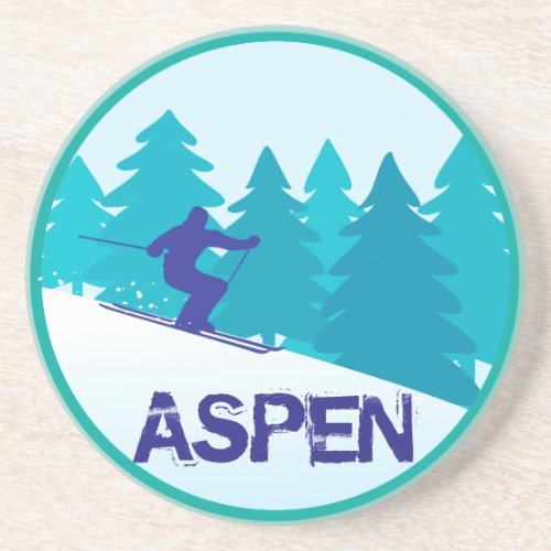 Aspen Ski Circle Drink Coaster