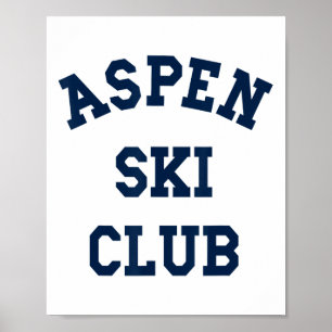 Aspen Ski Club Colorado Ski Mountain Travel Skier Poster