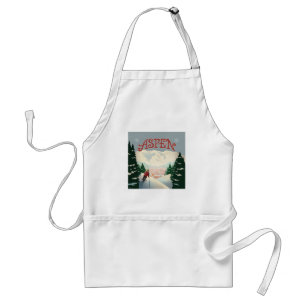 Aspen Skier Colorado Adult Apron