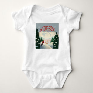 Aspen Skier Colorado Baby Bodysuit