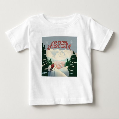 Aspen Skier  Colorado Baby T_Shirt