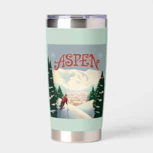 Aspen Skier Colorado Insulated Tumbler