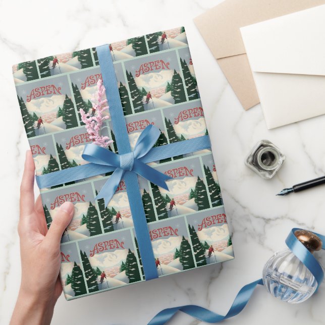 Aspen Skier | Colorado Wrapping Paper (Gifting)