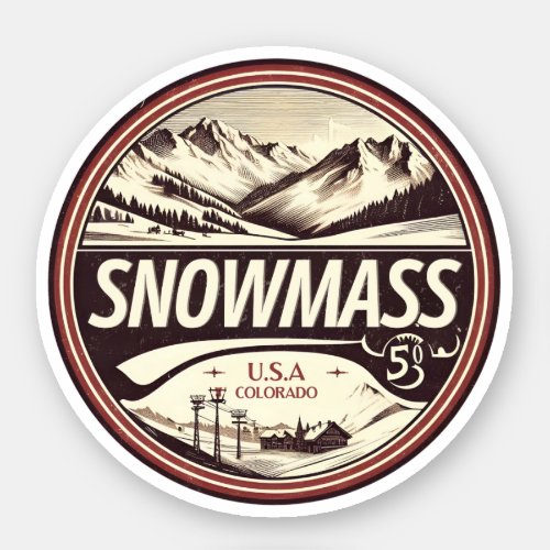 Aspen Snowmass  Colorado Ski Snowboard gifts Sticker