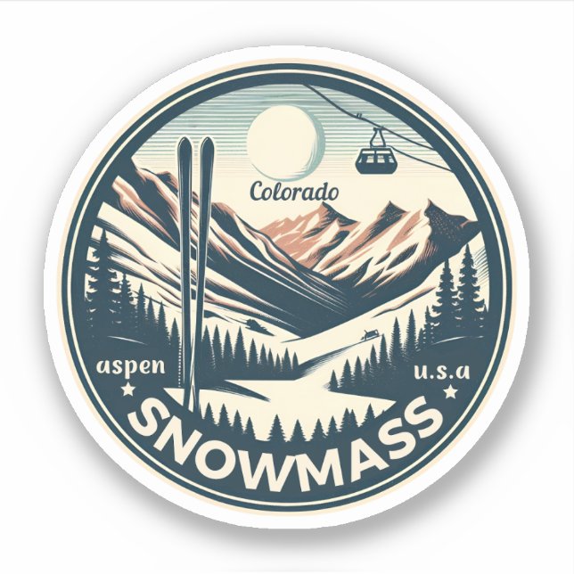 Aspen Snowmass | Colorado Ski, Snowboard gifts Sticker (Front)