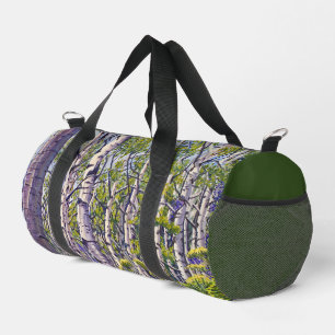 Aspen Tree Forest in Purple & Green – Art  Duffle Bag