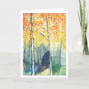Aspen Tree Watercolor Blank Card