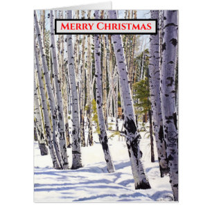 Aspen Tree Woodland Christmas Card