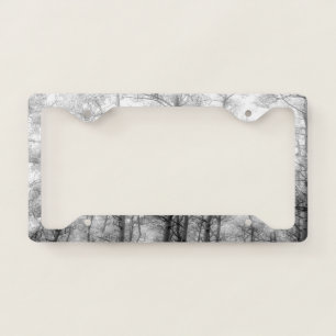 Aspen Trees - Black & White License Plate Frame