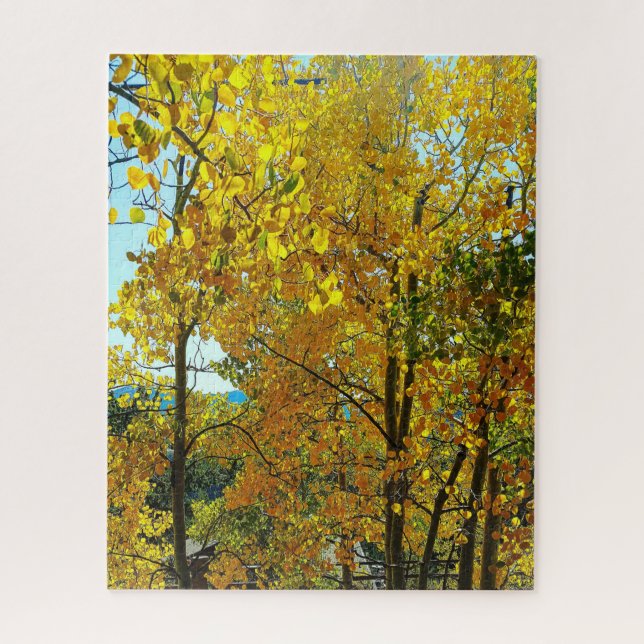 Aspen Trees Fall Leaves Jigsaw Puzzle (Vertical)