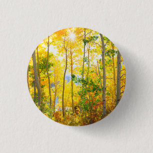 Aspen Trees In Fall Sierra Nevada Mountains, CA Button