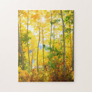 Aspen Trees In Fall   Sierra Nevada Mountains, CA Jigsaw Puzzle