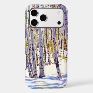 Aspen Trees in Sunlit Snowy Forest iPhone 17 Pro Max Case