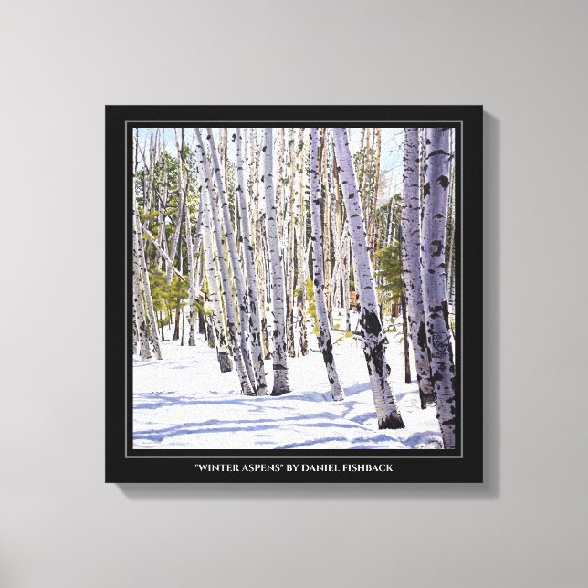 Aspen Trees in the Forest Canvas Print (Front)