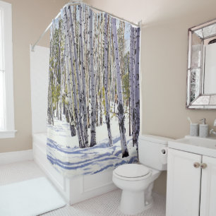 Aspen Trees in the Forest Shower Curtain