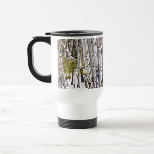 Aspen Trees in the Forest Travel Mug