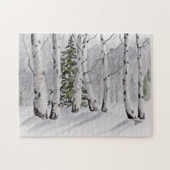 Aspen Trees In Winter Puzzle by glorykmurphy at Zazzle