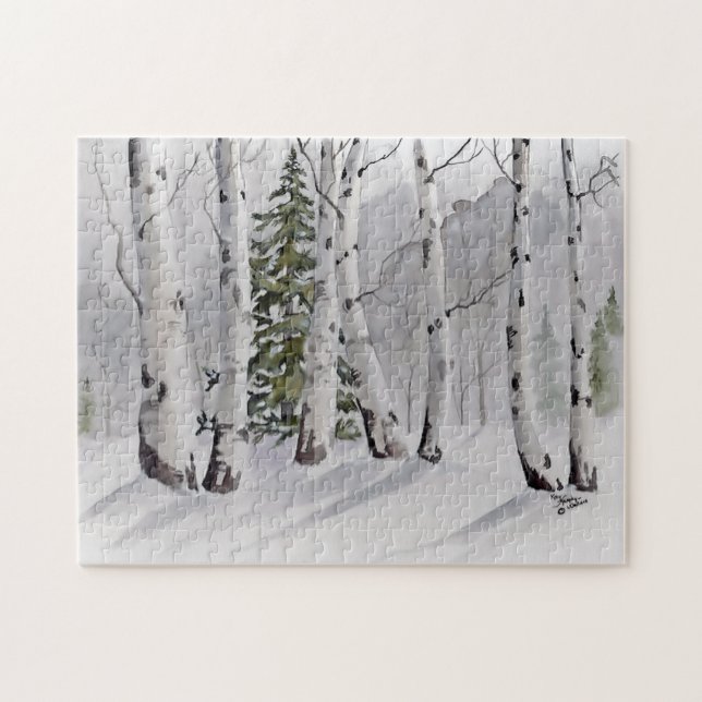 Aspen Trees in Winter puzzle (Horizontal)