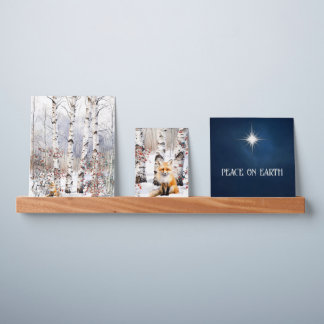 Aspen Trees in Winter with Red Fox Picture Ledge