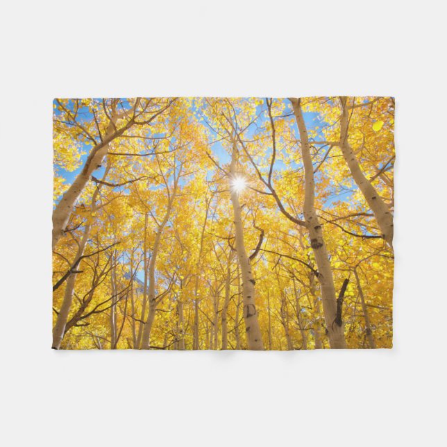 Aspen Trees | Sierra Nevada Mountains, CA Fleece Blanket (Front (Horizontal))