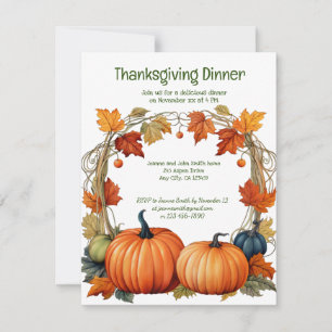 Aspen Trees  Thanksgiving Day Dinner Invitation