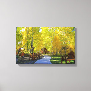 "Aspen Walkway", Autumn, Wrapped Canvas Print