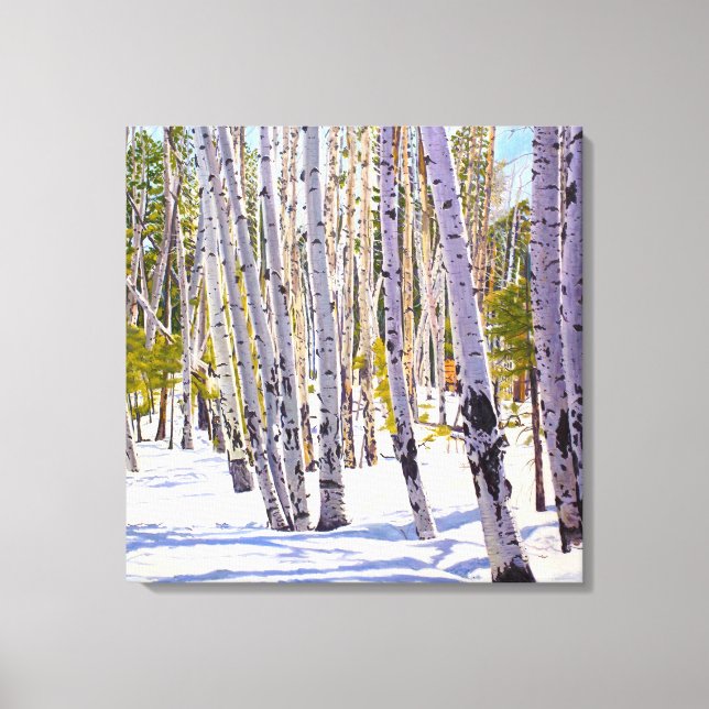 Aspens in Snow Canvas Print (Front)