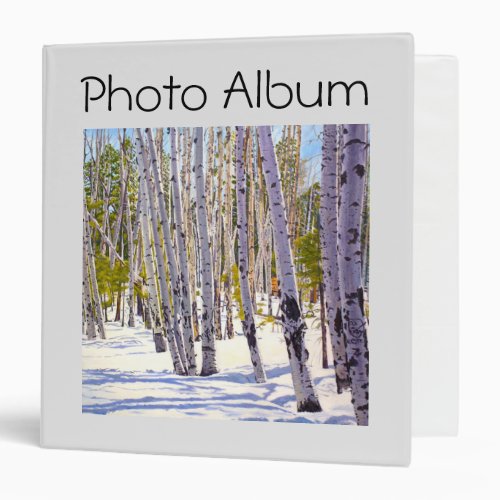 Aspens in the Forest With Snow 3 Ring Binder