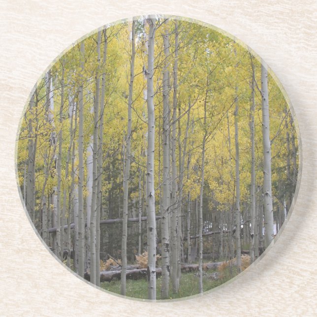 Aspen's yellow glow coaster (Front)