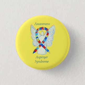 Asperger Syndrome Angel Puzzle Ribbon Pins