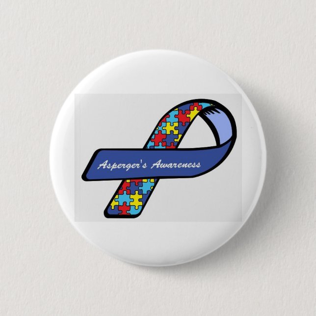 Asperger's Awareness Ribbon Button (Front)