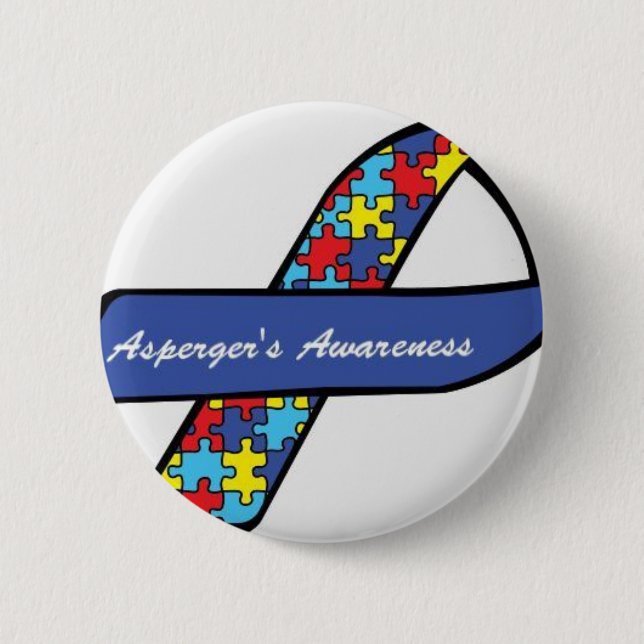 Asperger's Awareness Ribbon Pinback Button (Front)