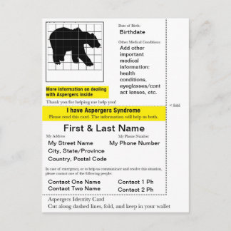 Aspergers ID Card