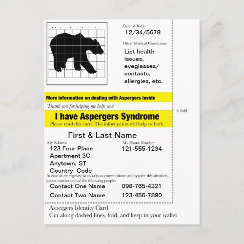 Aspergers Information Card v20