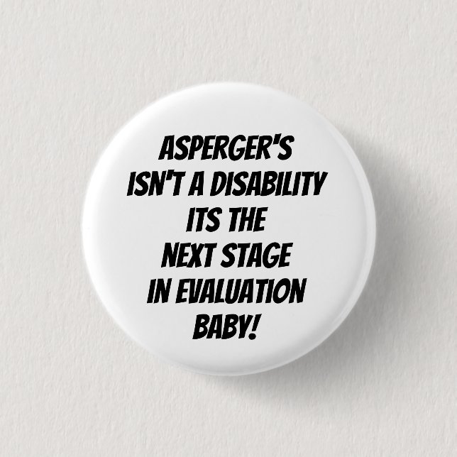 aspergers syndrome awareness badge button (Front)