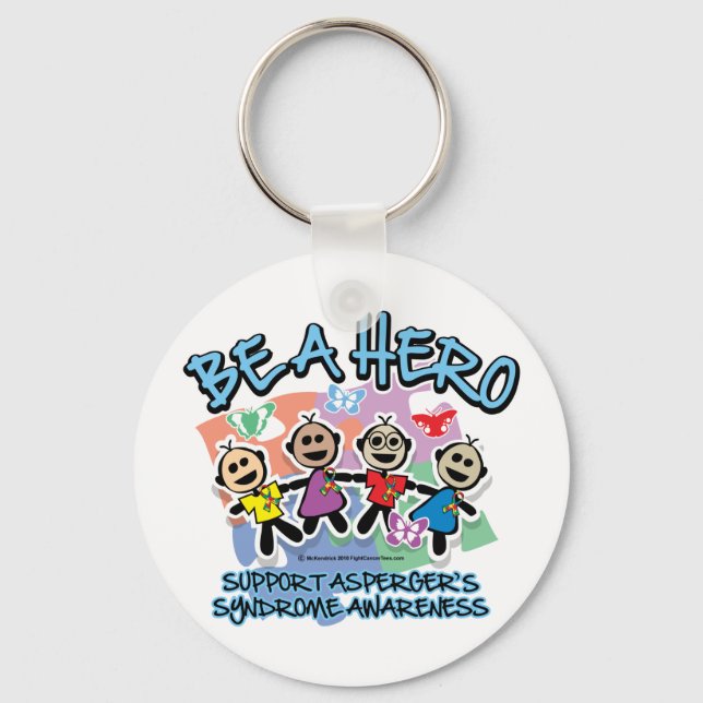 Asperger's Syndrome Be A Hero Keychain (Front)