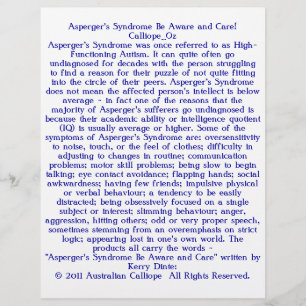 Asperger's Syndrome Be Aware and Care! Flyer