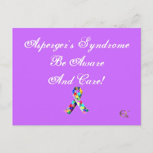 Aspergers Syndrome Be Aware And Care Postcard