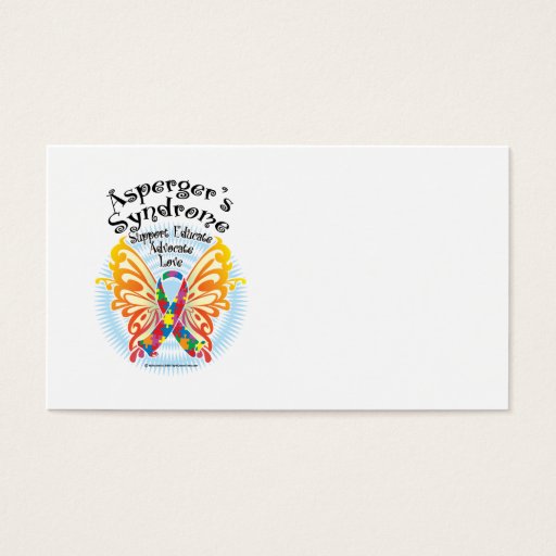 Customizable Asperger's Syndrome Butterfly 3 Business Cards
