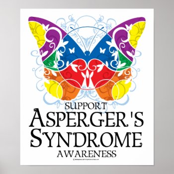 Asperger's Syndrome Butterfly Poster by fightcancertees at Zazzle