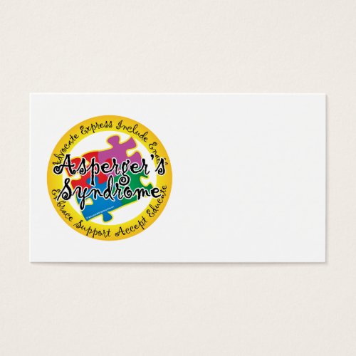 Asperger's Syndrome Puzzle Pin Business Card Templates