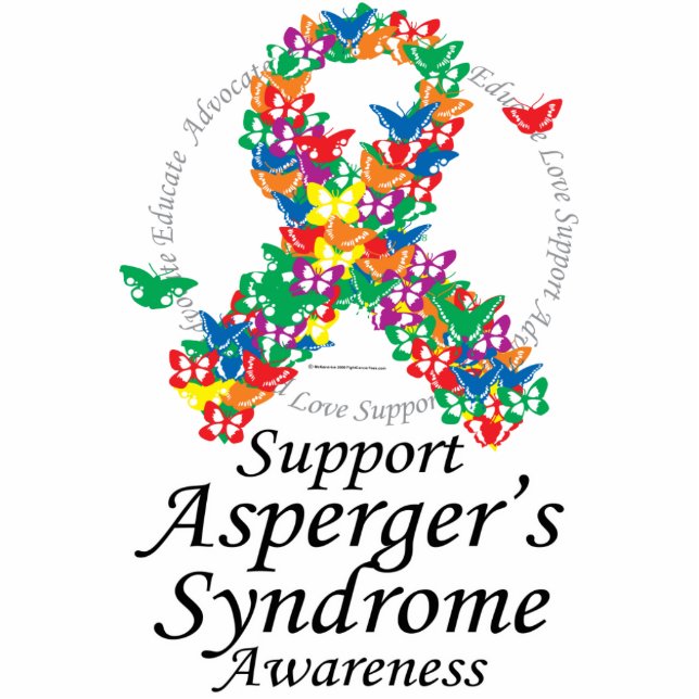 Asperger's Syndrome Ribbon of Butterflies Cutout (Front)