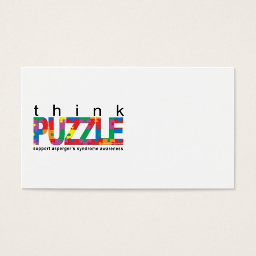 Asperger's Syndrome Think PUZZLE Business Card Template