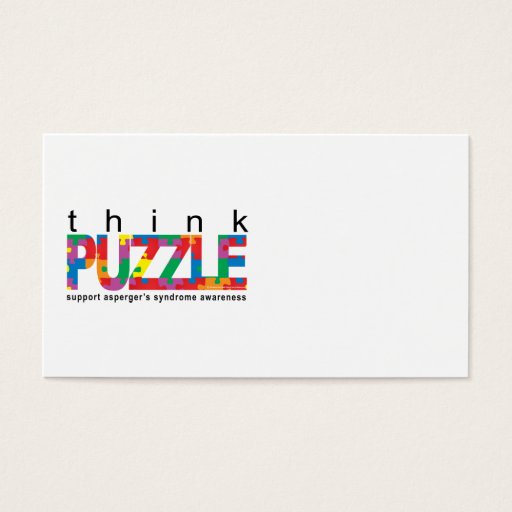 Customizable Asperger's Syndrome Think PUZZLE Business Card Template