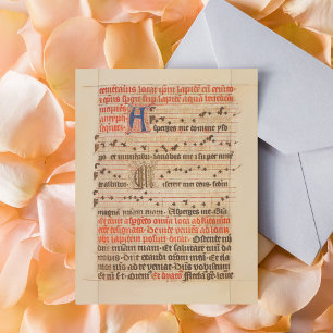 Asperges me - Gregoriant Chant Medieval Manuscript Postcard