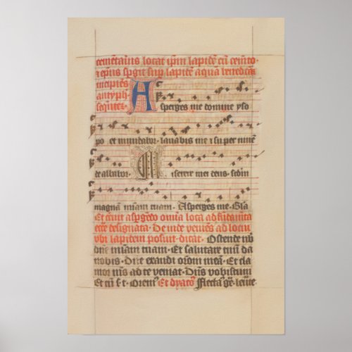 Asperges me _ Gregoriant Chant Medieval Manuscript Poster
