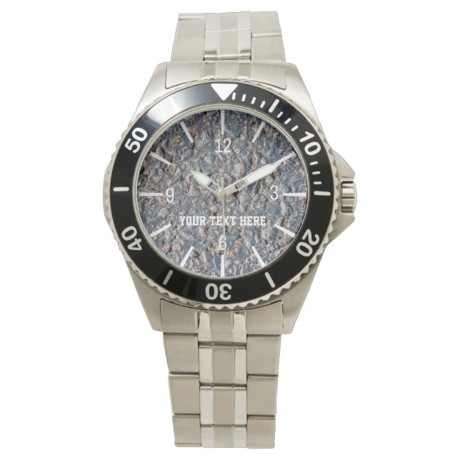 Asphalt and pebbles customizable watch (Front)