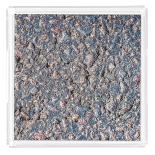 Asphalt and pebbles texture acrylic tray